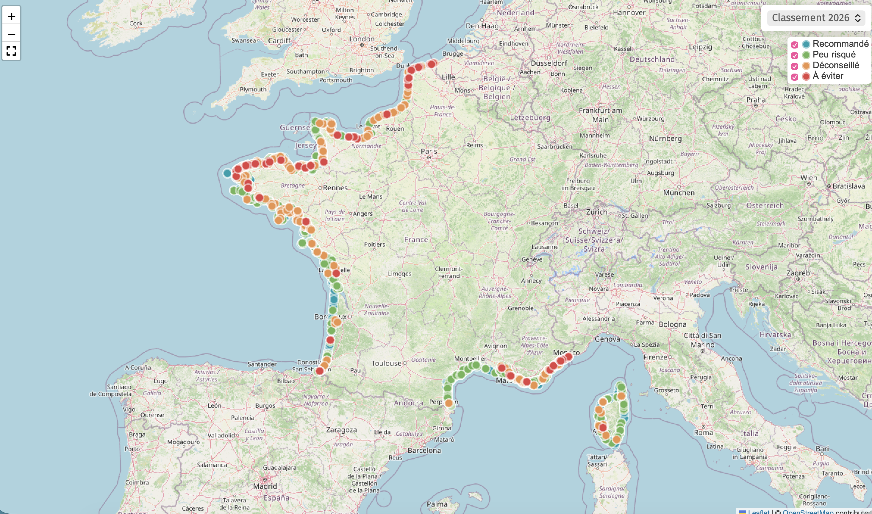 Le classement des eaux de baignades 